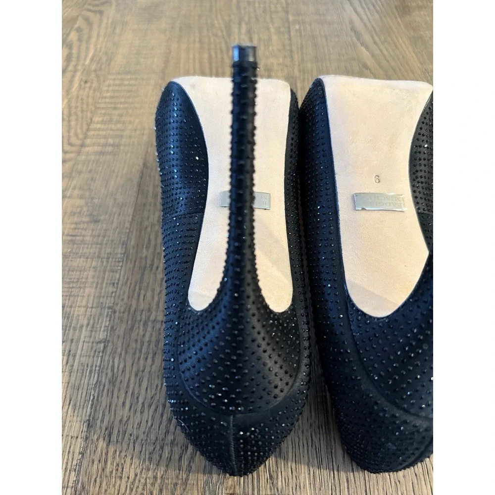 Badgley Mischka Kassidy ll Black Sequin 5 Inch Heel Platform Pumps Size 9